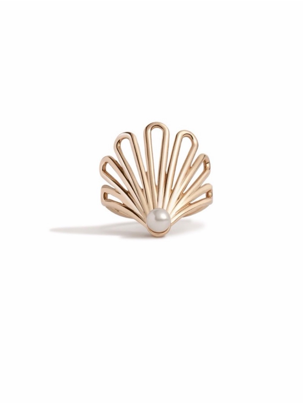Aurate Deco Fan Pearl Ring